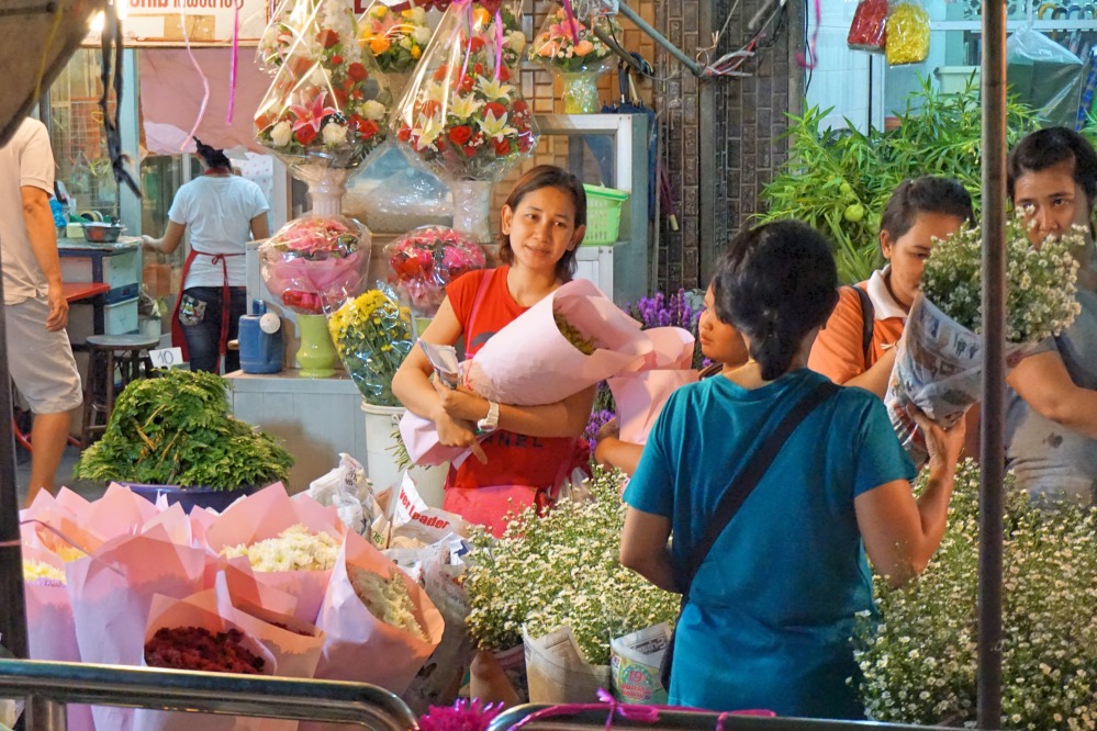 Mercado de flores en Chinatown